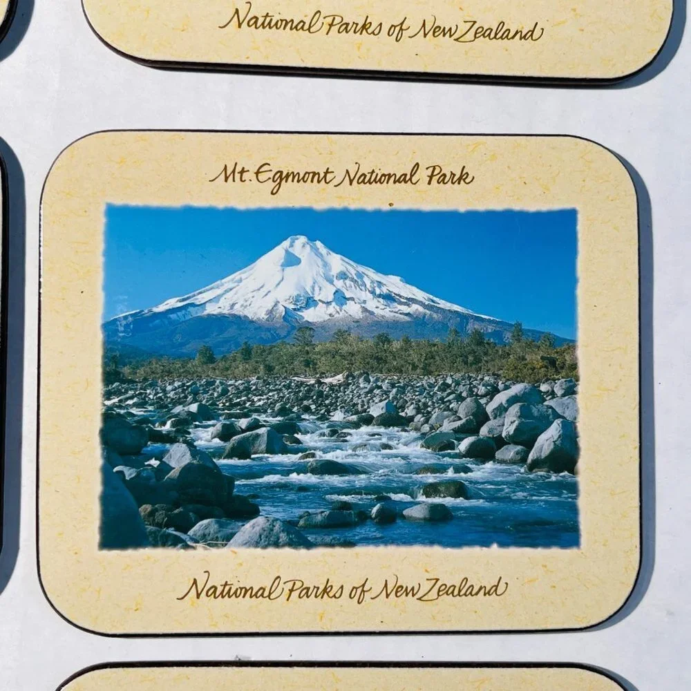 Jason Coasters New Zealand Set of 6 National Parks Photo Cork Back Decor Box